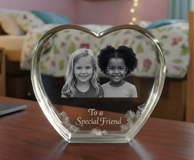 Crystal Heart Shaped Award - Medium