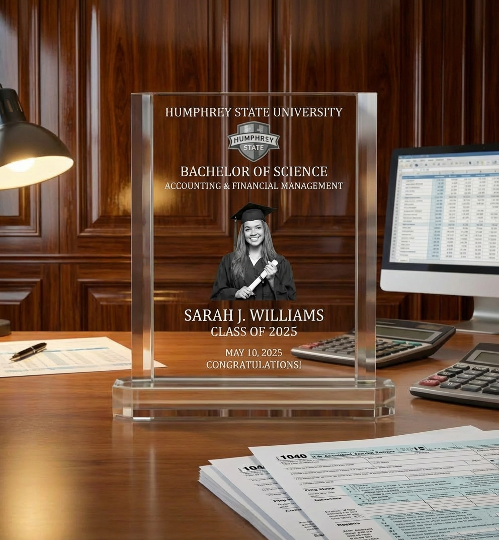 Crystal Plaque - Portrait Style 1A