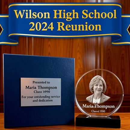 Large Crystal Circles with Custom Gift Box and Light Base